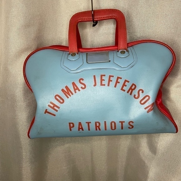Vintage Vinyl Gym Bag. Thomas Jefferson Patriots. Blue And Red‌‌‌‌‌‌ - Picture 1 of 9